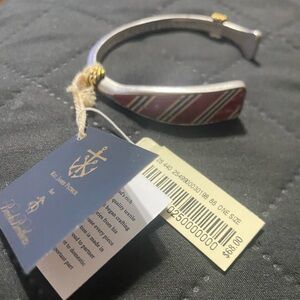 Brooks Brothers Silver Bracelet with Red Accents
